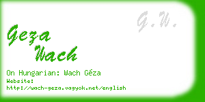 geza wach business card
